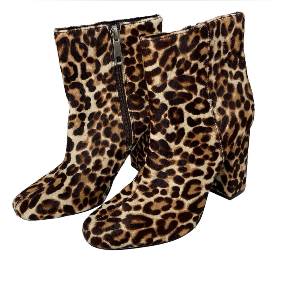 Charles David Calf Hair Leopard Bootie NWOT